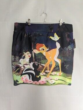 Disney Bambi Original Movie Art Graphic Bodycon Mini Skirt Hot Topic XL NWT
